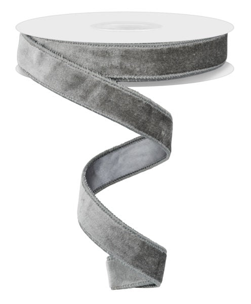 Deluxe Velvet/Satin Backing Ribbon: Dark Grey (10 Yards)