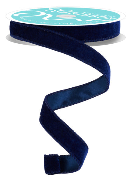 Deluxe Velvet/Satin Backing Ribbon: Navy Blue (10 Yards)