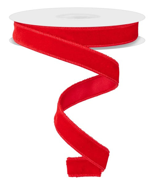 Deluxe Velvet/Satin Backing Ribbon: Red (10 Yards)