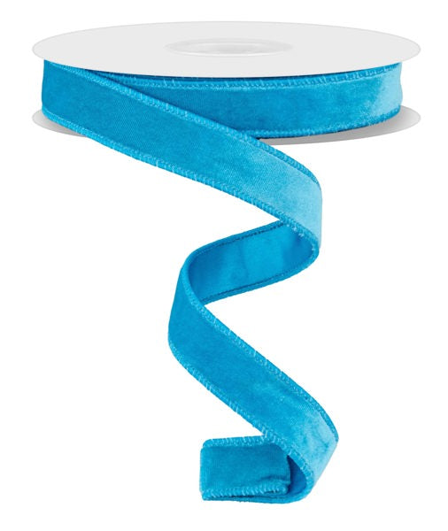 Deluxe Velvet/Satin Backing Ribbon: Turquoise (10 Yards)