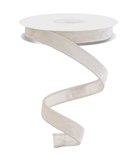 Deluxe Velvet/Satin Backing Ribbon: Cream (10 Yards)