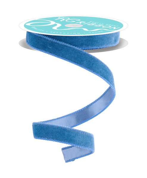 Deluxe Velvet/Satin Backing Ribbon: Smoke Blue (10 Yards)