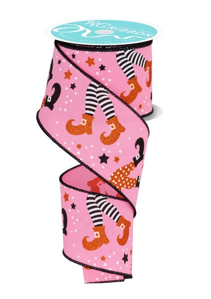 2.5" Witch Legs - Pink/Orange/Black/White - 10 Yards