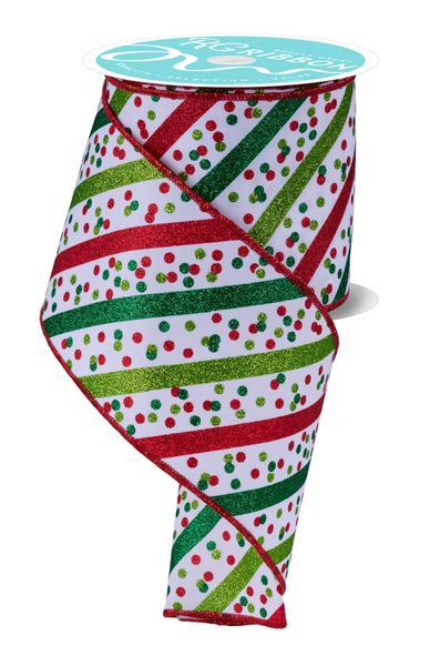 Glitter Stripe w/ Confetti Dots