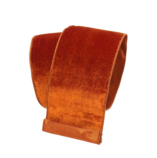 Farrisilk 4"x 10yds Velvet Luster Ribbon Cinnamon