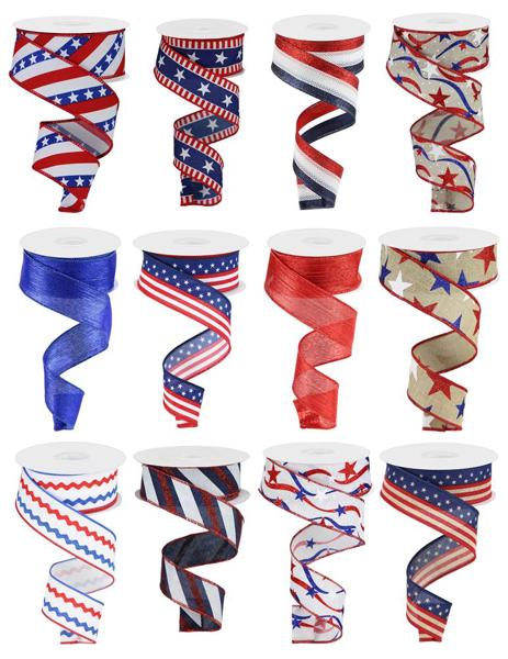 1.5" 4th of July Theme Ribbon Red,White,Blue (10 Yards)