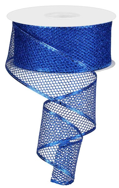 2.5" Glittered Mesh: Royal Blue (50 Yards)