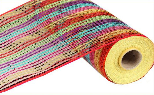 10.25" Wide Foil Stripe Mesh: Laser Multi Bright (10 Yards)
