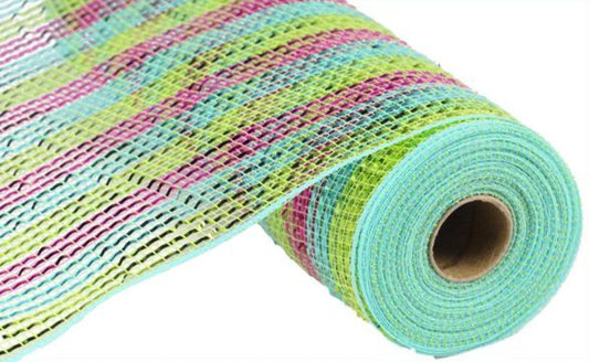 10.25" Wide Foil Mesh: Lime, Hot Pink & Turquoise (10 Yards)