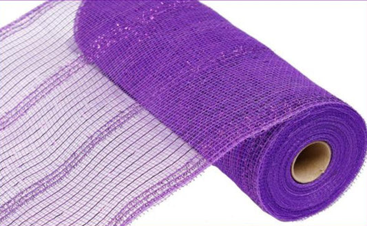 10.25" Wide Tinsel/Pp/Foil Mesh: Purple (10 Yards)