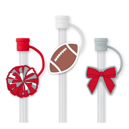 We've Got Spirit Red + Grey Straw Set