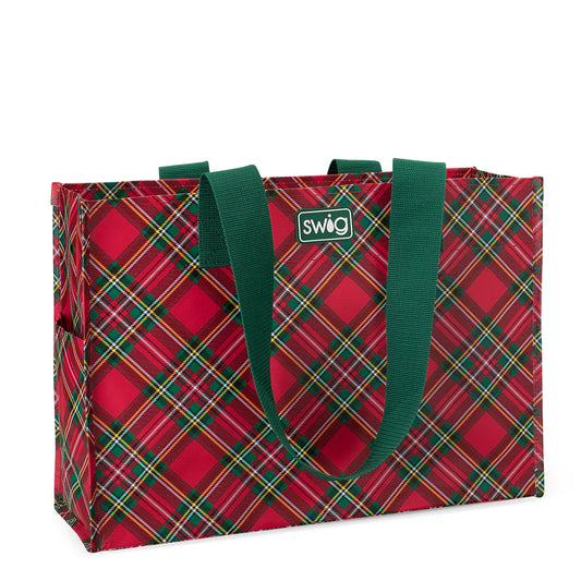 Swig Life Christmas Plaid Reusable Gift Bag (Large)