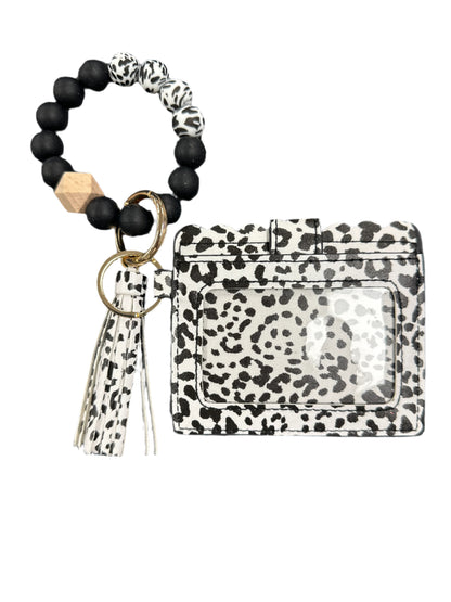 Silicone Beaded Bracelet Keyring with ID Card Wallet