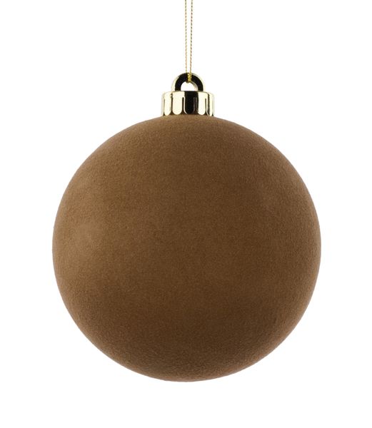 5" (120mm) Smooth Flocked Ball Ornament - Brown