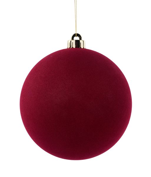 Smooth Flocked Ball Ornament Burgundy