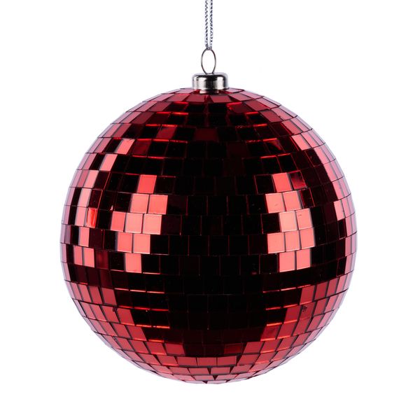 5" (150mm) Mirror Ball Ornament Red