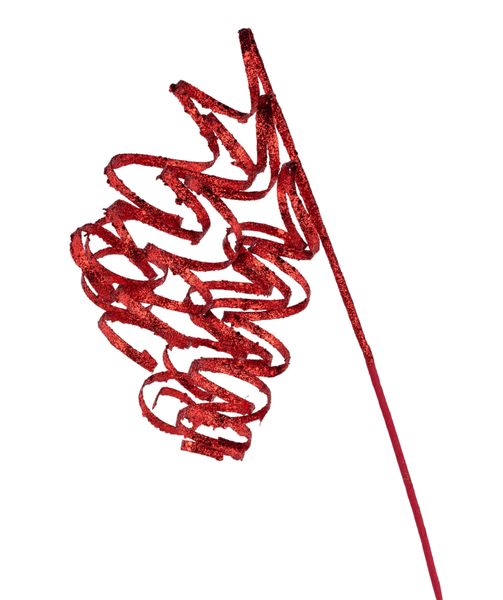 31"L Curly Glitter Ribbon Spray