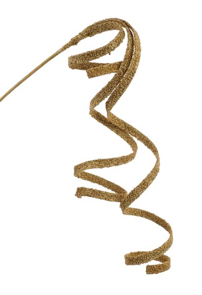 46"L Glitter/Bead Curly Spray Gold