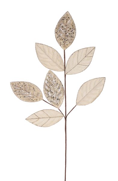 27"L Metallic/Glitter Leaf Spray