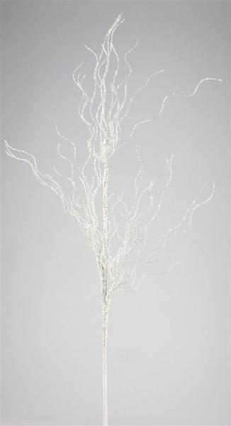 31" Glittered Spiral Pine Spray: White