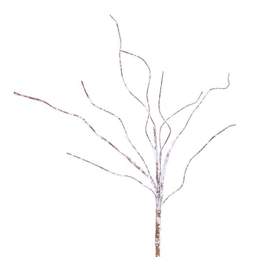 16" Snow Flocked Wild Twig Pick Natural/White