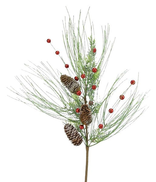 28"L Pine Needle/Pinecone/Berry Spray