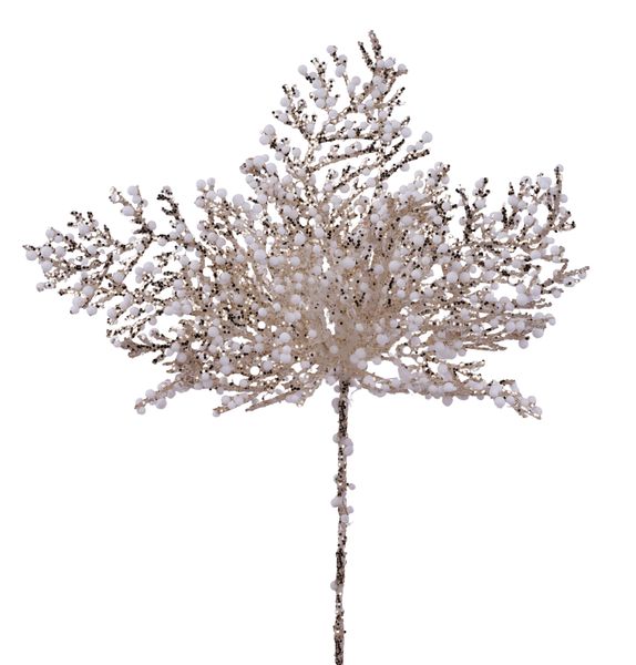 9"L Glitter/Snow Arborvitae Pick