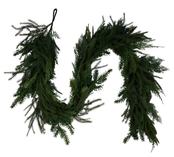 6'L Noble Fir/Cedar/Ming Pine Garland Multi Green