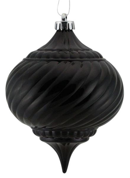 6" (150mm) Swirl Stripe Onion Shiny Black