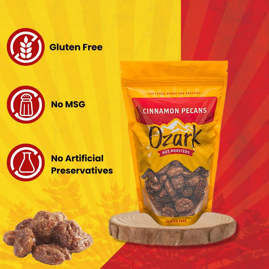Ozark Nut Roasters Cinnamon Pecans 3oz Bag