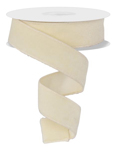 Deluxe Velvet/Satin Backing Ribbon: Cream (10 Yards)