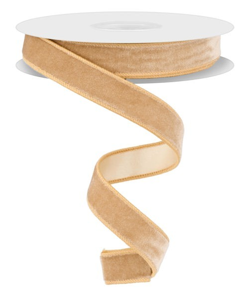 Deluxe Velvet/Satin Backing Ribbon: Taupe & Champagne (10 Yards)