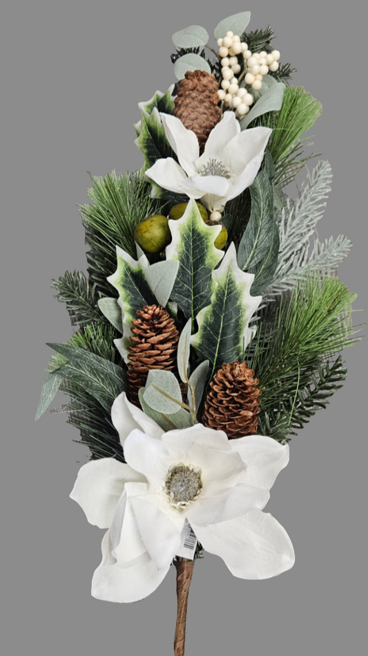 24" Bough Magnolia Pine w/ Pinecone