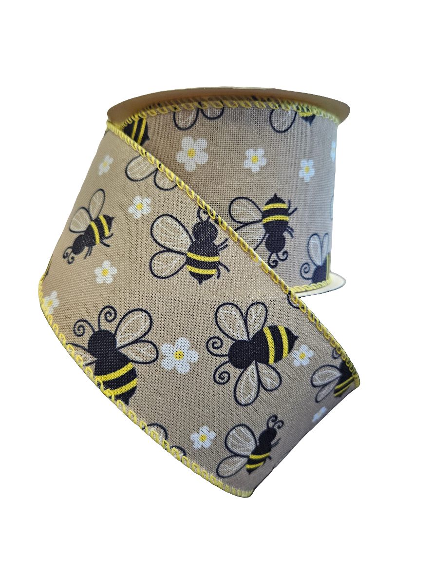 2.5" Bee Themed Colors Ribbon: Assortment (10 Yards)