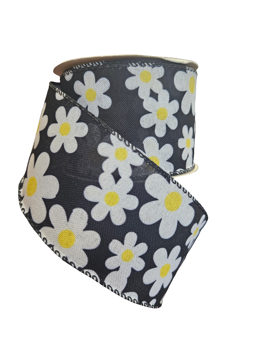 2.5" Daisy Themed Ribbon (10 Yards)