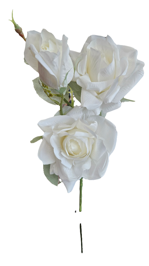 26" 3 Bud Rose Stem