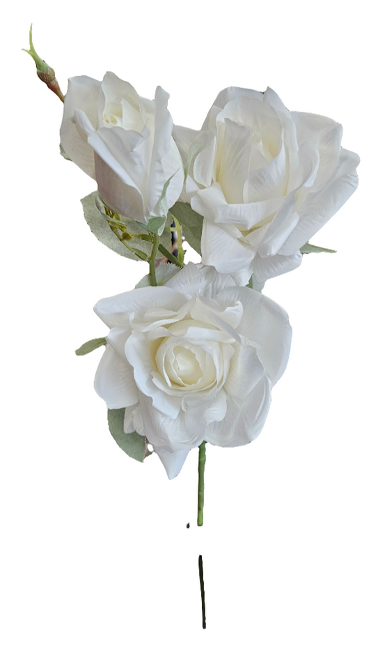 26" 3 Bud Rose Stem