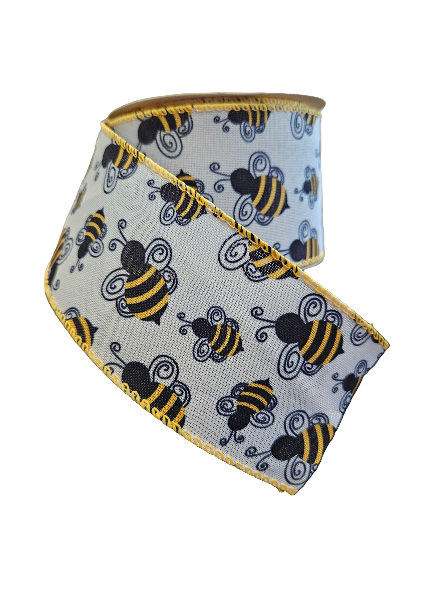 2.5" Bee Themed Colors Ribbon: Assortment (10 Yards)