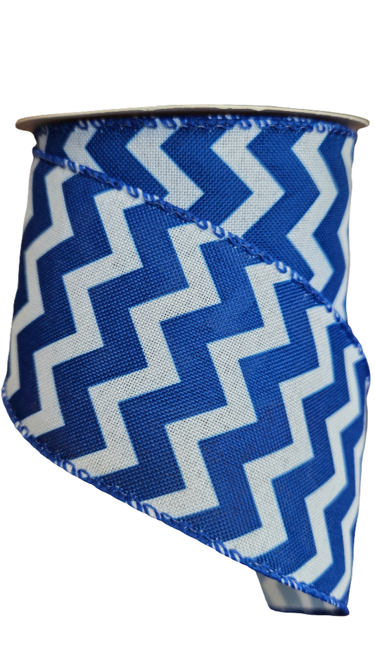 2.5" Chevron Ribbon: Color & White (10 Yards)