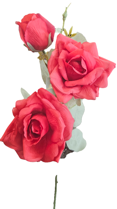 26" 3 Bud Rose Stem