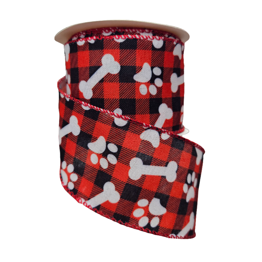 2.5" Dog/Cat Paw Print Ribbon: Assortment (10 Yards)