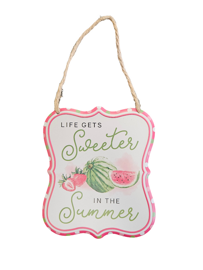 7"H X 6"L Embossed Tin Summer Fruit Sign