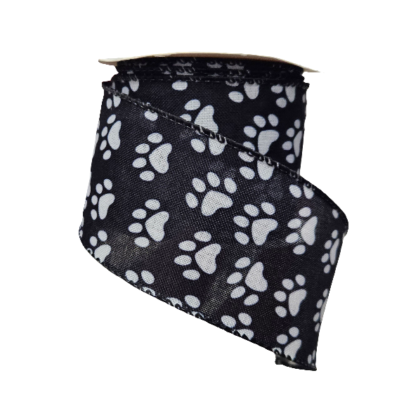 2.5" Dog/Cat Paw Print Ribbon: Assortment (10 Yards)