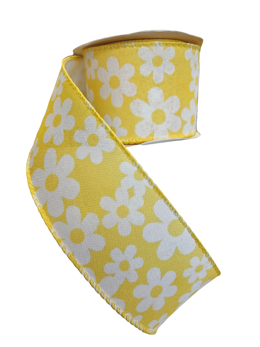 2.5" Daisy Themed Ribbon (10 Yards)