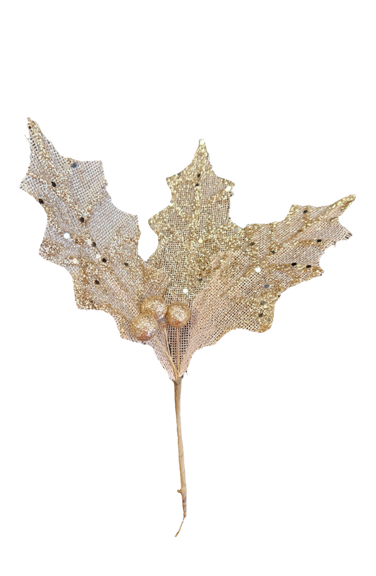 Burlap Holly Leaf