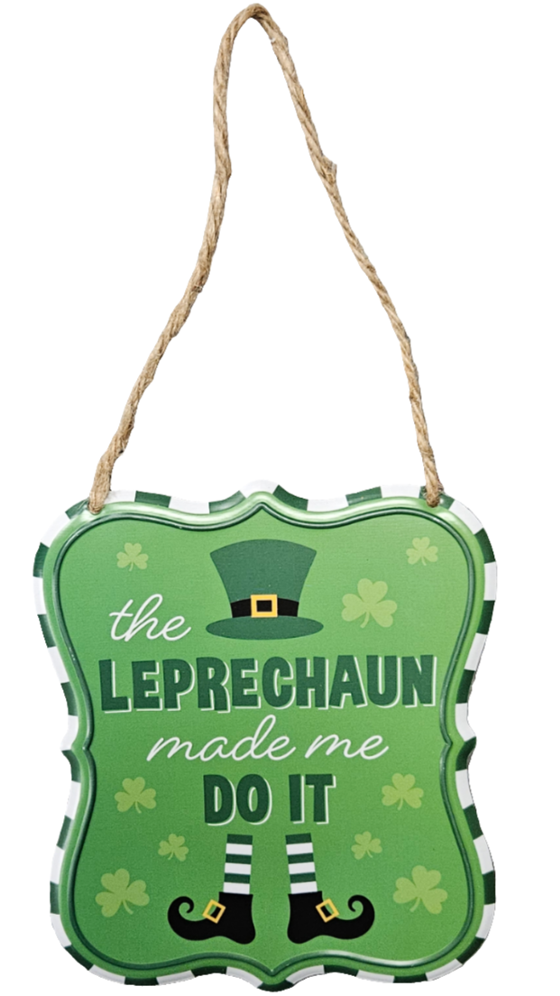 7" x 6" Embossed Tin St. Patrick's Day Sign: Assortment