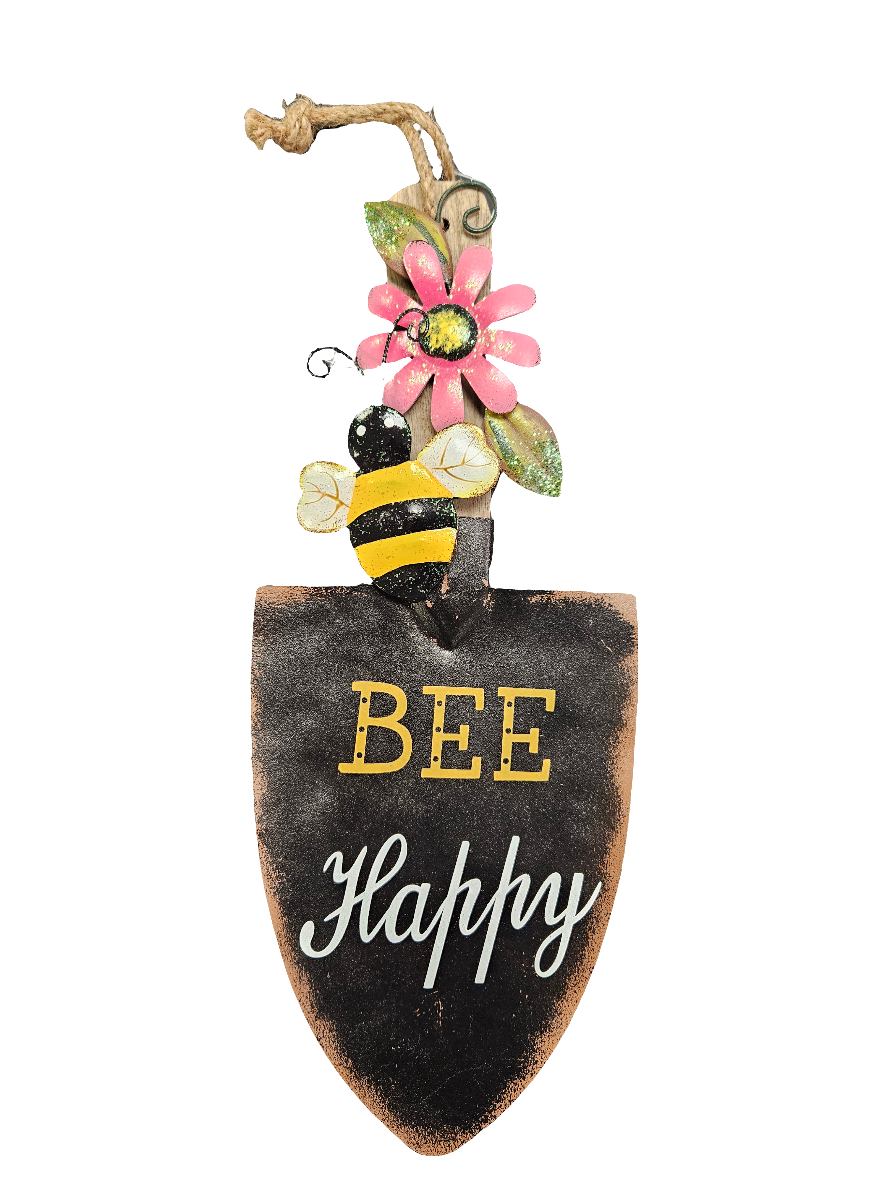 13.5" Shovel Sign Bee Happy