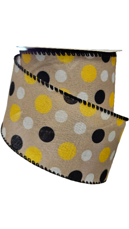 2.5" Bee Themed Colors Ribbon: Assortment (10 Yards)