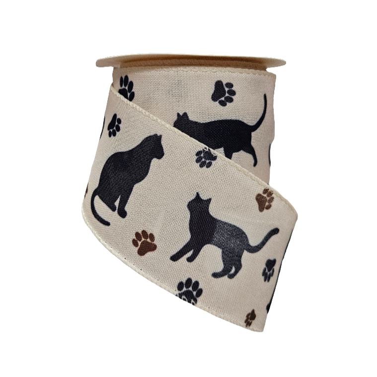 2.5" Dog/Cat Paw Print Ribbon: Assortment (10 Yards)