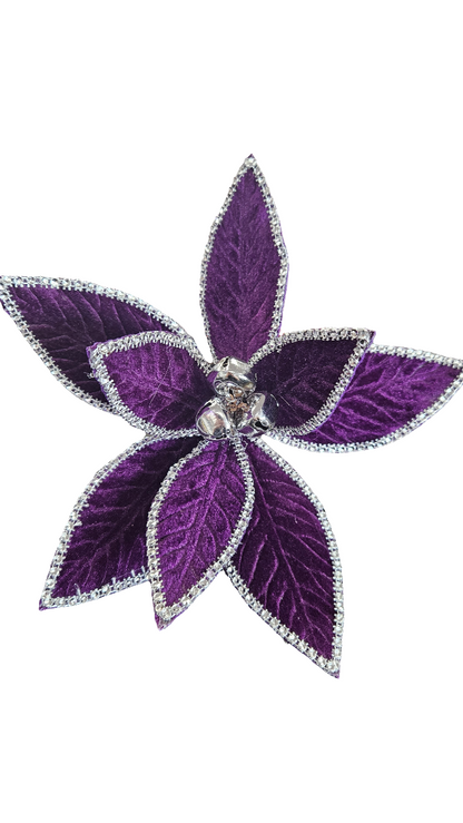 20" Rhinestone Velvet Poinsettia Stems